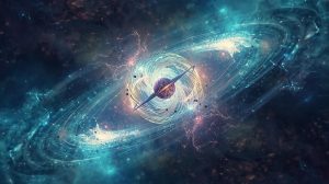 Quantum mechanical model illustration explaining electron wave functions