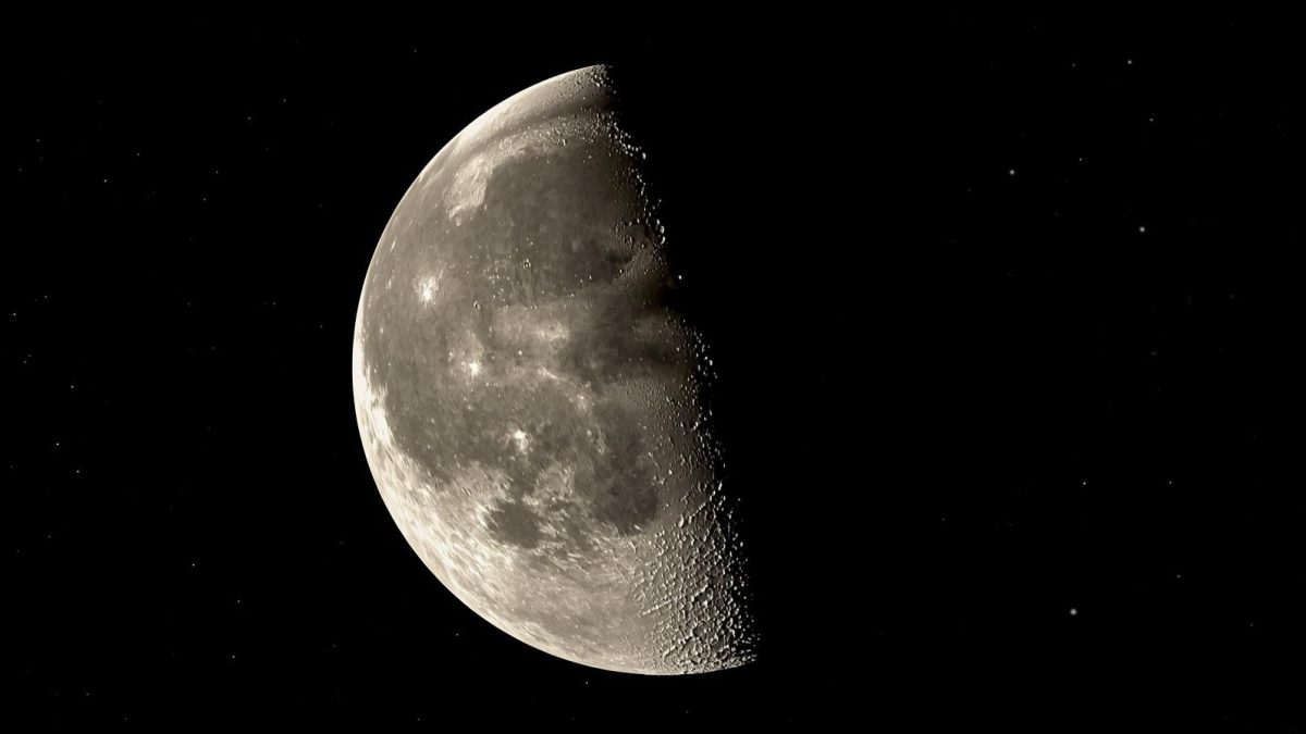 Waxing Gibbous moon phase, 65-70% illuminated, as seen on April 25, 2026, with a bright crescent and increasing illumination towards the Full Moon